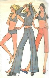 3586 MCCALLS 1973 LO RISE PANTS, BUTTON / SNAPPY JACKET, SWIMSUIT PATTERN  12 34 INCH BUST